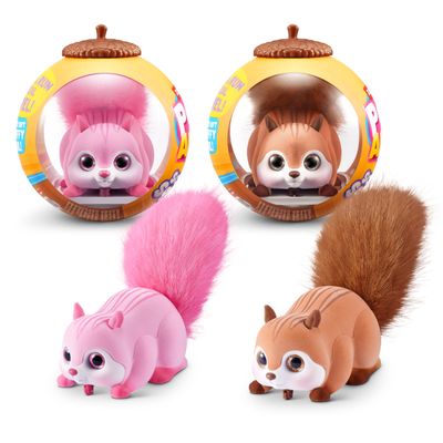 Pets Alive Scurry'n Squirrel (Pink+Brown) 2 Pack by ZURU Interactive Robotic Pet Toy, Moving Squirrel with Realistic Movements and Sounds, Ages 2+, Child Toddler
