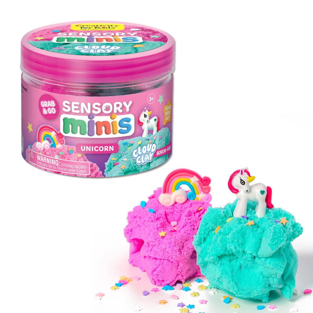 Creativity for Kids Sensory Minis Unicorn Kit | Cloud Clay Sensory Toy for Kids | Easter Basket Stuffers | Mess-Free, Screen-Free Travel Activity for Kids (Ages 3+)
