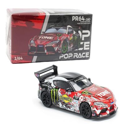 1:64 Diecast Model Car Compatible with Pandem Toyota GR Supra D1 GP 2024 DAIGO Saito Limited Edition by Pop Race PR640180