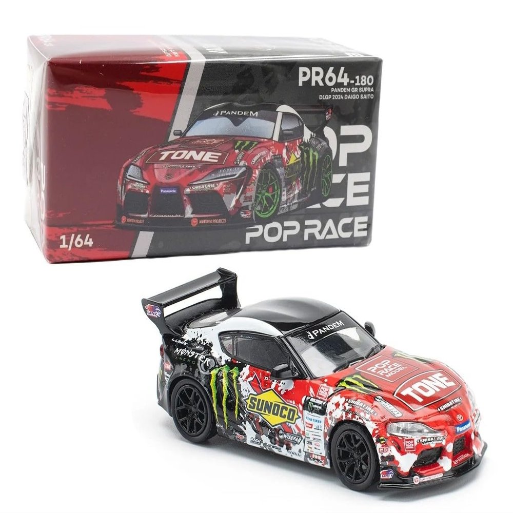 1:64 Diecast Model Car Compatible with Pandem Toyota GR Supra D1 GP 2024 DAIGO Saito Limited Edition by Pop Race PR640180