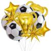 10 Pcs 4D Sphere Soccer Balloons Set with Golden Championship Trophy & Star Burst Balloon - Soccer Party Decorations for World Cup Parties, Sports Theme Birthday, Football Fans Party Decoration Supply view 1