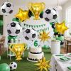 10 Pcs 4D Sphere Soccer Balloons Set with Golden Championship Trophy & Star Burst Balloon - Soccer Party Decorations for World Cup Parties, Sports Theme Birthday, Football Fans Party Decoration Supply view 4