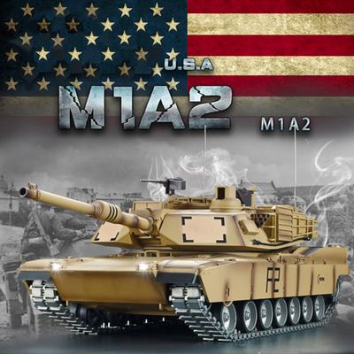 POCO DIVO Abrams M1A2 US Tank, 1/16 RC Military Model, Heng Long 3918 PRO Edition Upgrade Steel Gear Track Suspension Sprocket Idler Road Wheel, Airsoft Infrared Combat, Smoke Sound Light Recoil
