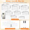 8 Pcs Clear Acrylic Boxes for Display, Acrylic Food Risers & Acrylic Cube Set (3"-8"), with 8 White Display Boards & 2 Markers, Clear Risers for Food, Decor, Party, Retail view 2