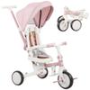 AIYAPLAY Kids Trike, Foldable Toddler Tricycle 5 in 1 with Adjustable Parent Handle & Removable Canopy, 5-point Safety Harness, Footrest, Storage Bag, for Ages 1-3 Years, Pink view 1
