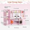 BRINJOY Corner Play Kitchen for Kids, Wooden Toddler Kitchen Playset with Ice Maker, Oven, Sink, Range Hood with Light, Ultimate Pretend Play Toy Kitchen Set Gift for Boys Girls Age 3+, Pink view 4
