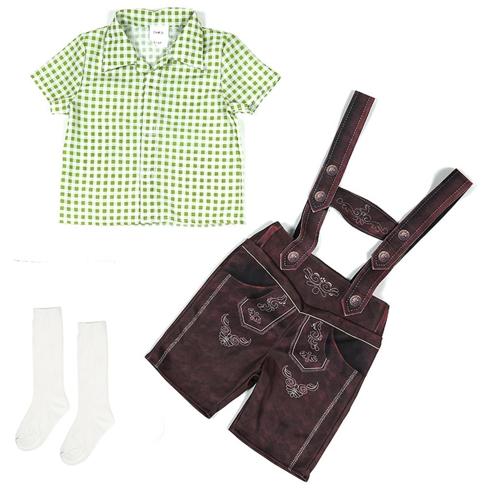 3 Piece Children's Lederhosen Suspenders Outfit Beer Themed Party Attire For Oktoberfest Festivities Lederhosen Suspenders Pa