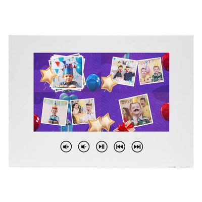 Birthday Video Card for Boys Create a Personalized Slideshow from Photos Fun & Emotional Tech Gift 7 IPS Display, USB Rechargeable, 4GB Memory, Gift-Ready