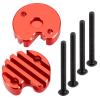 2Pcs MORFUM CNC Aluminum Alloy RC Motor Cover Plate Protector for ESC Motor Heatsink Compatible with 1/10 Tamiya Clod Buster 444 Monster RC Truck Car (Red) view 1