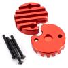 2Pcs MORFUM CNC Aluminum Alloy RC Motor Cover Plate Protector for ESC Motor Heatsink Compatible with 1/10 Tamiya Clod Buster 444 Monster RC Truck Car (Red) view 2