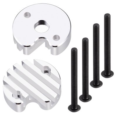 2Pcs MORFUM CNC Aluminum RC Electric Motor Cover Plate Protector for ESC Motor Heatsink Compatible with 1/10 Tamiya Clod Buster 444 Monster RC Truck Car (Silver)