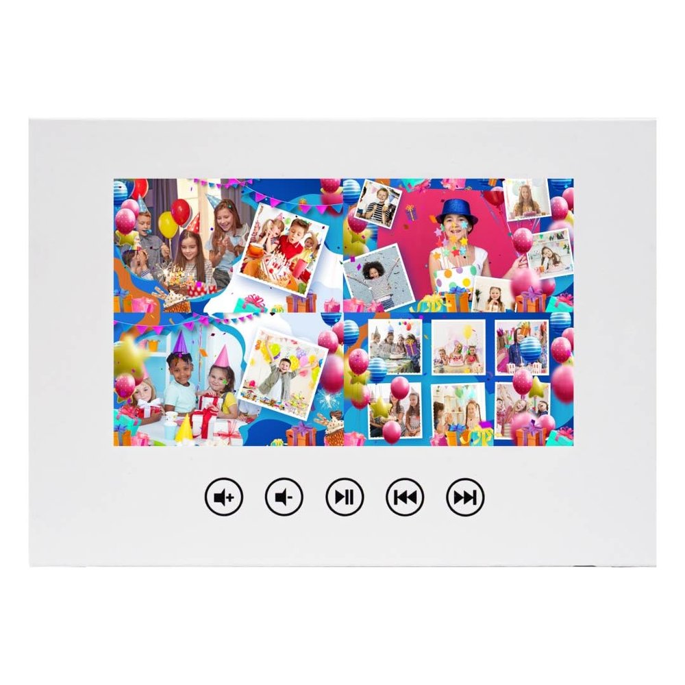 Personalized Birthday Video Card Upload Photos for Kids Slideshow Unique Gift for Boys & Girls 7 Digital Display, 4GB, USB Charger, Ready-to-Play Gift Experience