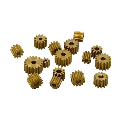 RSHVOBRRS 0.3-M Modulus Brass Metal Copper Gear Teeth Toy Car Electronic Starter Transmission Gear Fit 1mm 1.5mm 2mm Shaft 16T 1.98MM