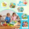 Wooden Cash Register for Kids with Shopping Cart Rechargeable Kid Cash Register with Scanner Gift for Kid Age 3 4 5 6 7 8 9 Year Old Pretend Play for Toddlers Toys for 3-12 Year Old Kids view 2