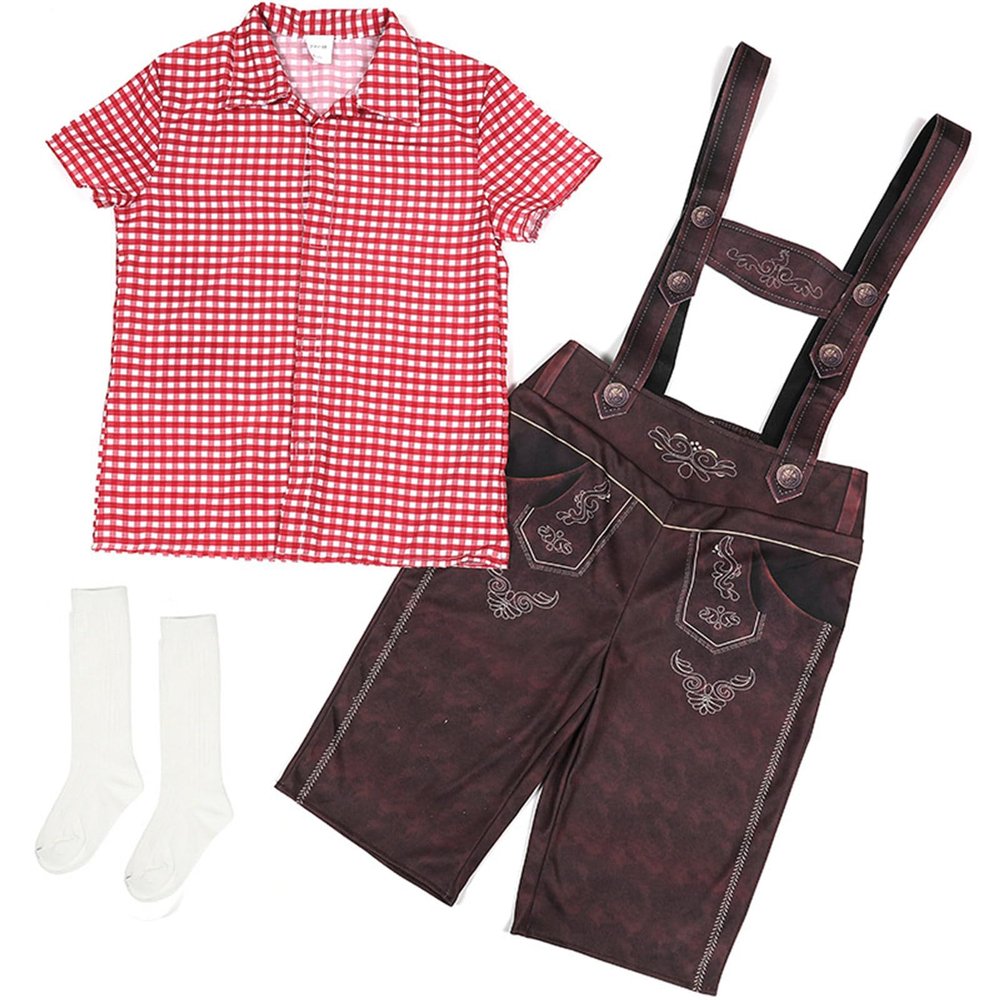 3 Piece Children's Lederhosen Suspenders Outfit Beer Themed Party Attire For Oktoberfest Festivities Lederhosen Suspenders Pa