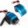 Aluminum Alloy Motor Heatsink CNC 4010 40 * 40mm Fan for Brushless Motor 42mm Hobbywing Leopard Castle 4274 1515 812 T8 4268 4272(Red) view 2