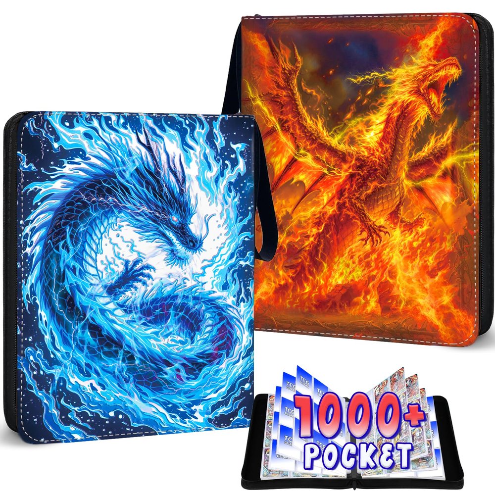2 pack 1008 Card Binder 9 Pocket Trading Card Binder with 56 Page 3-Ring Removable Sleeves, High Storage Waterproof Card Holder