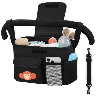 Accmor Universal Stroller Organizer with Cup Holder and Shoulder Strap, Stroller Bag Caddy Organizer Fits for Uppababy, Baby Jogger, Britax Strollers