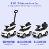Licensed Push Car for Toddlers by INFANS, 3 in 1 Sliding Walking Car with Push Handle, Horn, Music, Underneath Storage, Foot-to-Floor Ride on Toys for Boys Girls (White) view 3
