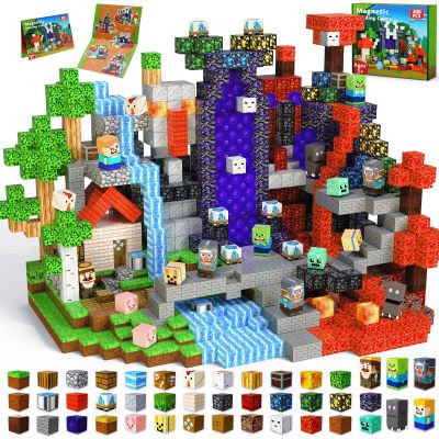 400 PCS Magnetic Blocks - Building Block for Kids, Stacking Magnet Cubes for Boys Girls, STEM Educational Montessori Magnetic Constructions Toys, Sensory Play Game Easter Birthday Gifts Ages 3-12