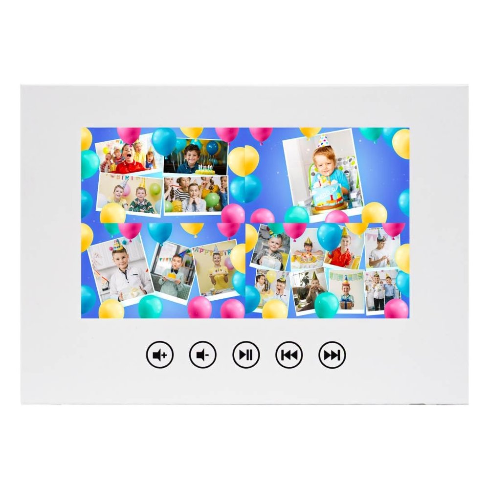 Digital Video Card for Boys Birthday  Personalized Photo Gift  Animated Slideshow  7 LCD Screen, 256MB, Fast USB Rechargeable, Play-on-Open Feature