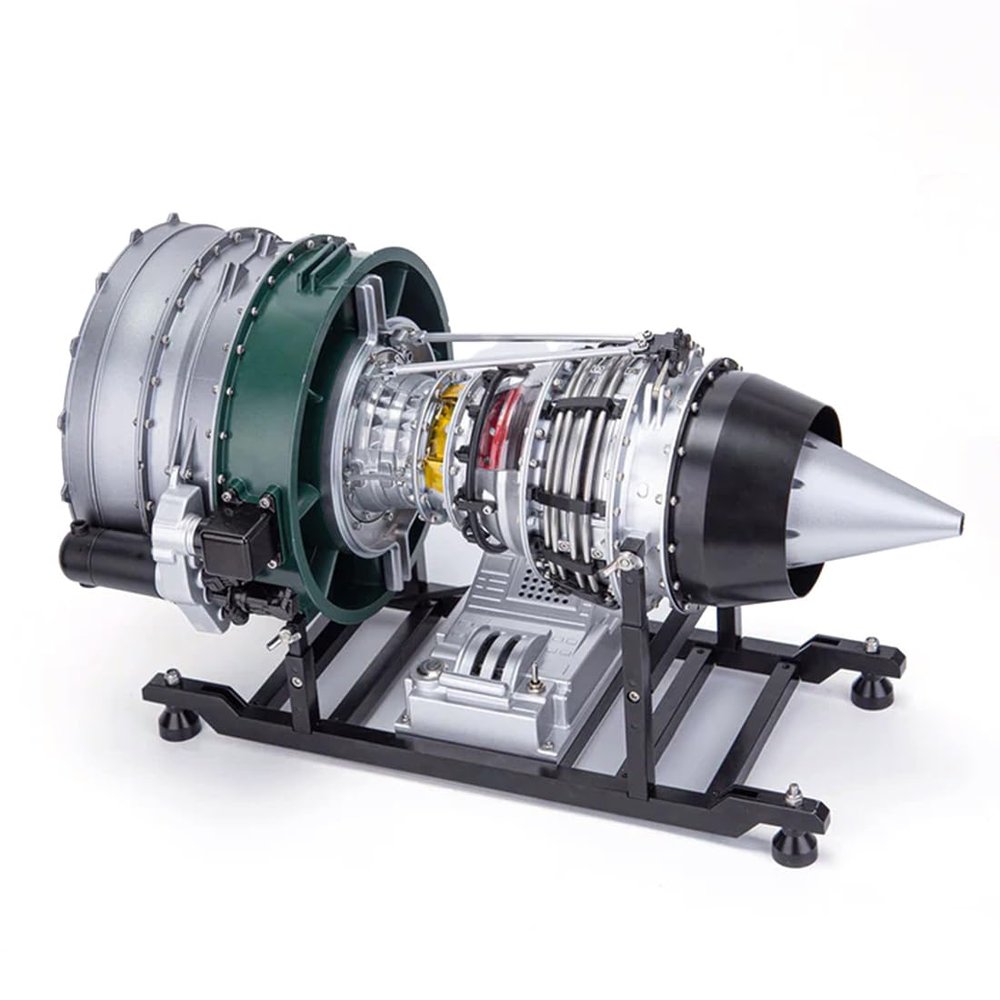 YounggDiy 1/8 Turbofan Engine Model That Works, DIY Mechanical Electric Double Rotor Axial Aircraft Jet Engine, Craft Gift for Adult (KIT Version/1000+PCS)