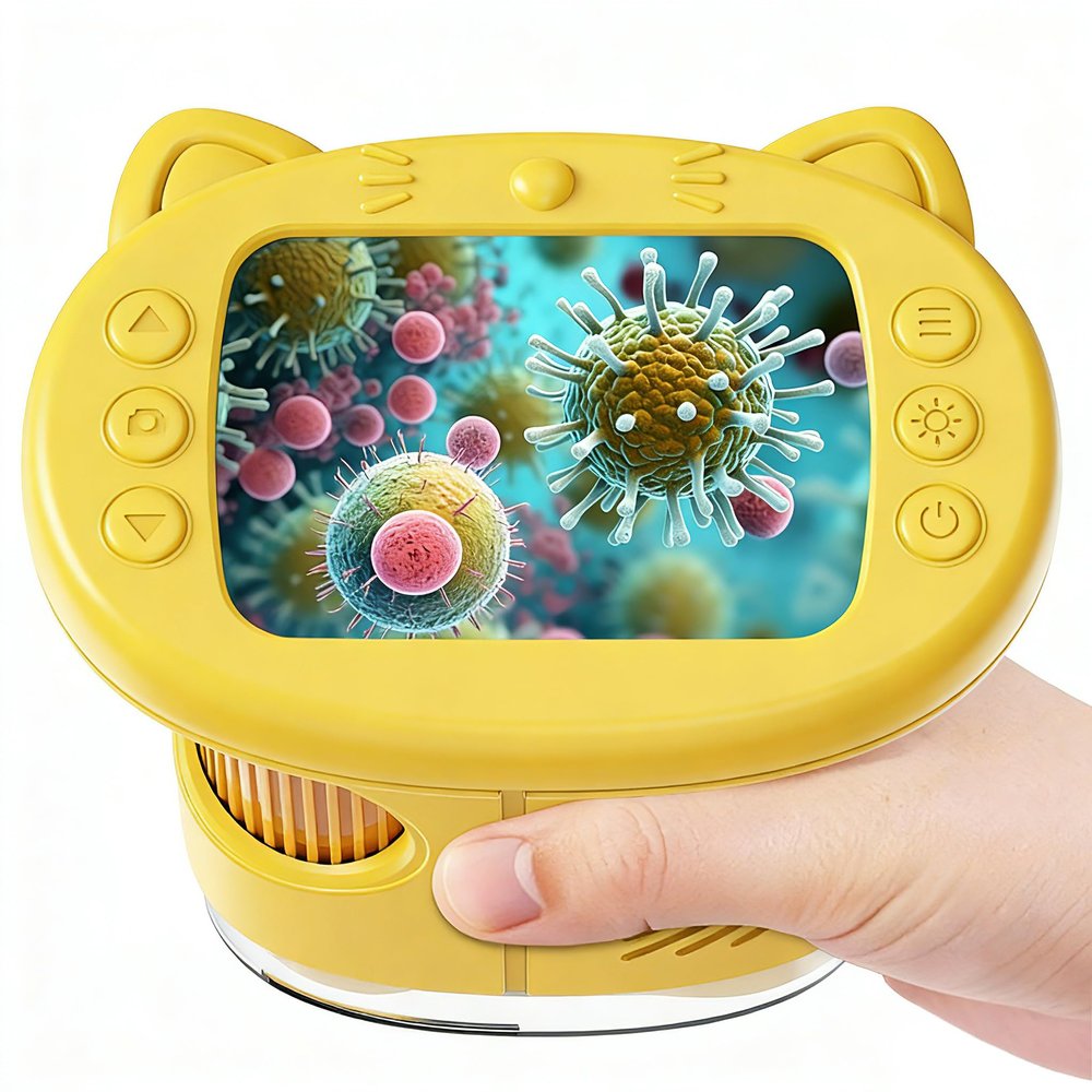 1000X Handheld Digital Microscope for Kids : Wonderquest Microscope with 2.0" IPS Screen, STEM Toys for Ages 3-6 8-13 Girls Boys Child, Portable Edu Gift Age 4-6 8-12 Children Students