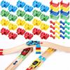 Soulchen 48 Pcs Wooden Train Track Accessories with 3 Distinct Pieces Wooden Track Connector Pieces Compatible with Block and Most Railroad Set Train Expansion Pack for Adult Christmas Birthday Gift view 1