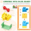Soulchen 48 Pcs Wooden Train Track Accessories with 3 Distinct Pieces Wooden Track Connector Pieces Compatible with Block and Most Railroad Set Train Expansion Pack for Adult Christmas Birthday Gift view 2