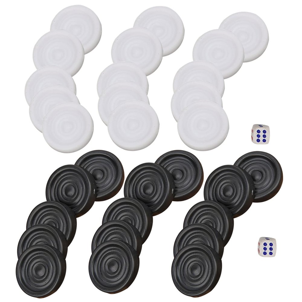Fydun 22mm Plastic Black and White Backgammon Checkers Chips Set and Family Game Ornaments