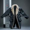 1/12 Action Figure Clothes,Long Leather Coat for 6 inch Male Action Figures,1:12 sacle Miniature Leather Jacket-Only Jacket (Black) view 3