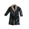 1/12 Action Figure Clothes,Long Leather Coat for 6 inch Male Action Figures,1:12 sacle Miniature Leather Jacket-Only Jacket (Black) view 4