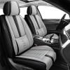 Cscevt Leather Seat Covers for Volvo V40/V50/V60/V70/V90,Premium Car Seat Covers Front Set,Waterproof Car Seat Protectors with Airbag(Black+Grey) view 1