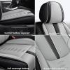 Cscevt Leather Seat Covers for Volvo V40/V50/V60/V70/V90,Premium Car Seat Covers Front Set,Waterproof Car Seat Protectors with Airbag(Black+Grey) view 2