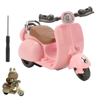 Scooter for Labubu with Light and Music, Have A Seat for Labubu Accessories, Mini Electric Doll Scooter Interactive Decor Desktop Ornaments for Labubu Collectors