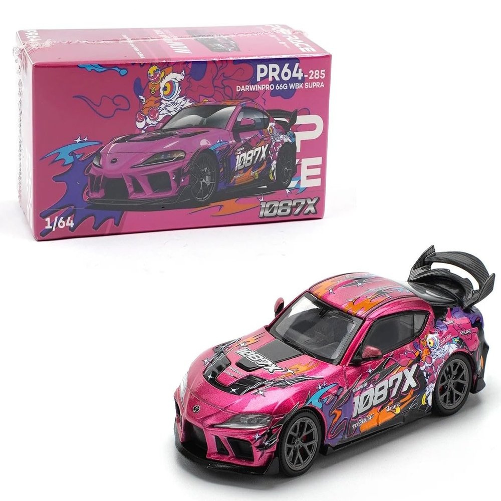 1:64 Diecast Model Car Compatible with Toyota Supra A90 Darwin Pro 66G WBK 1087X Lion Dance Limited Edition by Pop Race PR640285