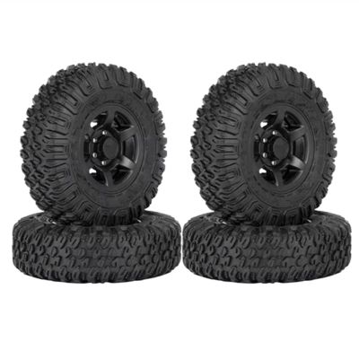Compatible with Axial for Yeti Jr D90 TF2 for Tamiya CC01 1/10 RC Crawler Car 4PCS 85mm 1.55 Inch Beadlock Wheel Rims Tires Set RC Car Tires Tyre Rims