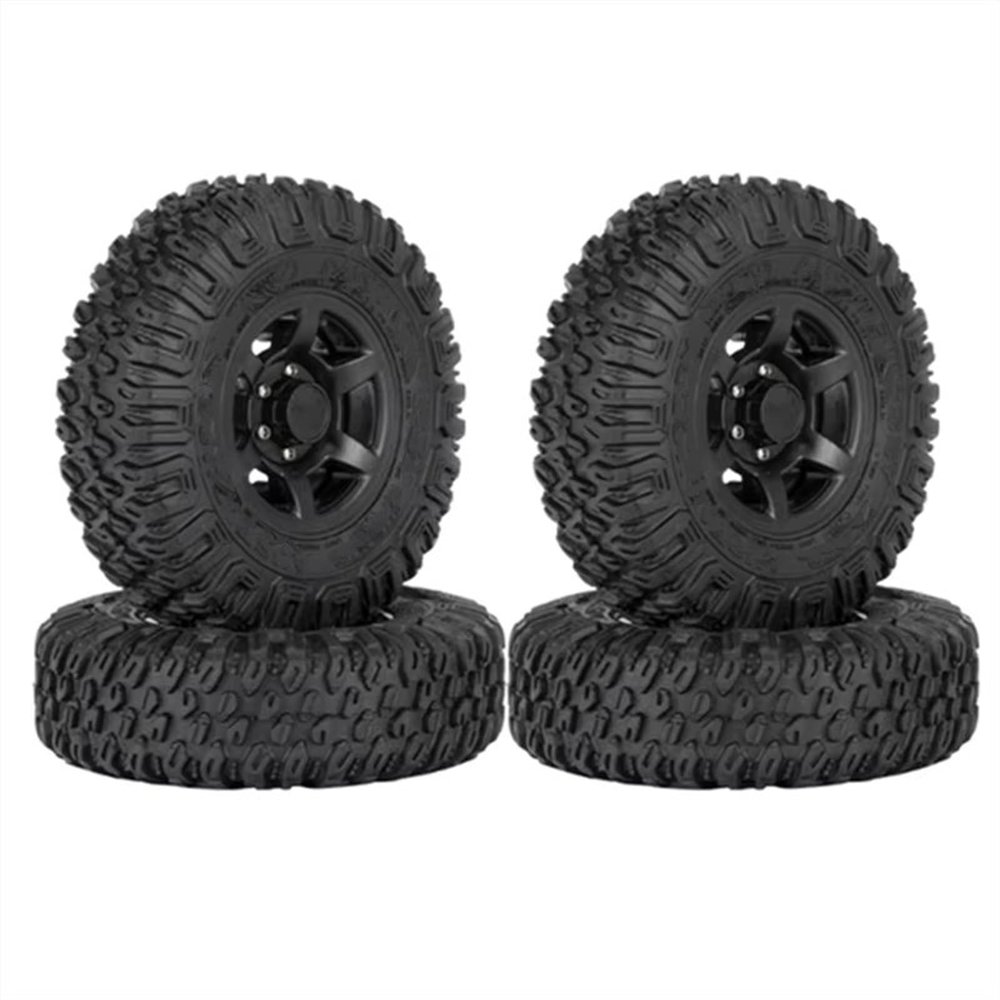 Compatible with Axial for Yeti Jr D90 TF2 for Tamiya CC01 1/10 RC Crawler Car 4PCS 85mm 1.55 Inch Beadlock Wheel Rims Tires Set RC Car Tires Tyre Rims