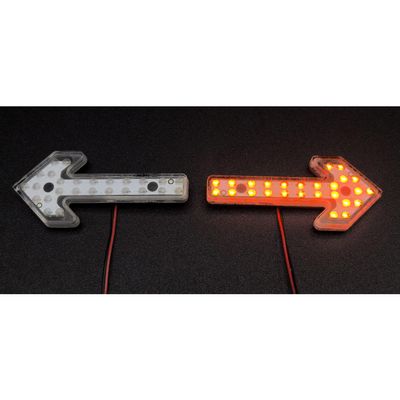 wheelfun 5V Plastic Arrow Signal Light for 1/14 DIY Radio Controlled Tractor Truck 56362 58368 RC Lorry Vehicle Model Upgrade Part(Transparent Shell, Orange Light)