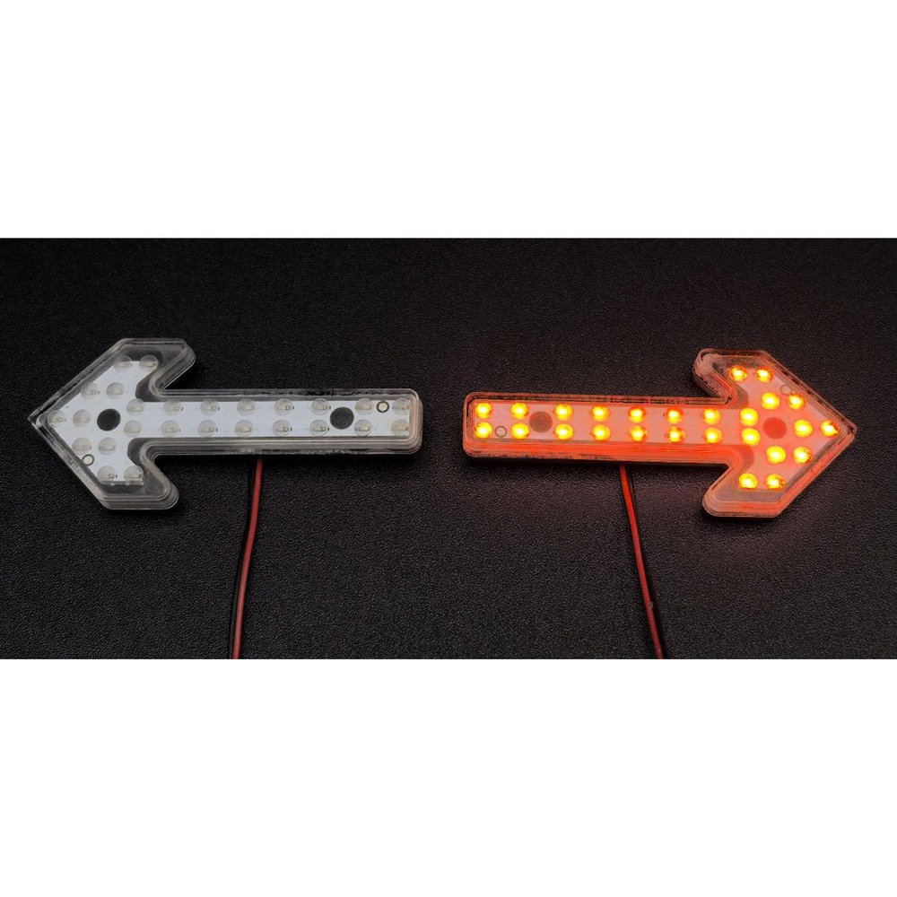 wheelfun 5V Plastic Arrow Signal Light for 1/14 DIY Radio Controlled Tractor Truck 56362 58368 RC Lorry Vehicle Model Upgrade Part(Transparent Shell, Orange Light)