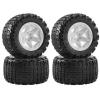 Remote Control Car Tire Compatible with MJX for Hyper Go H16 16207 16208 16209 16210 1/16 RC Car Upgrade Parts 4pcs 104mm Rubber Wheel Tire Tyre 12mm Hex(White) view 1