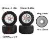 Remote Control Car Tire Compatible with MJX for Hyper Go H16 16207 16208 16209 16210 1/16 RC Car Upgrade Parts 4pcs 104mm Rubber Wheel Tire Tyre 12mm Hex(White) view 3
