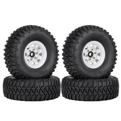 Compatible with Axial for Yeti Jr D90 TF2 for Tamiya CC01 LC70 for MST 1/10 RC Crawler Car 4PCS 1.55 Metal Beadlock Wheel Rims Tires Set RC Car Tires Tyre Rims