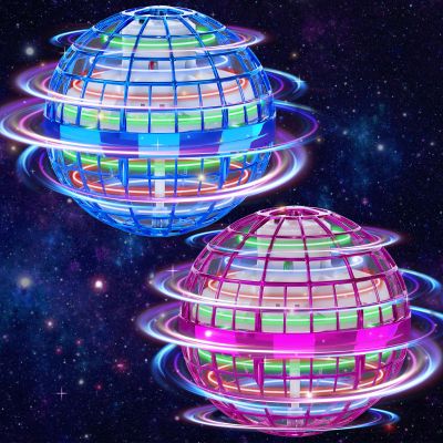 2PCS Flying Orb Ball 2025, Cosmic Fly Ball Boomerang Hover Balls Fidget Spinner, Galaxy Balls Hand Controlled Mini Drone, Cool Toys Gifts for 6 7 8 9 10+ Year Old Boys Girls Outdoor Toys (Blue+Purple)