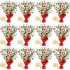 12 Pack Christmas Metallic Foil Spray Centerpiece Star Table Decoration Burst Table Centerpieces for Xmas Birthday Wedding Anniversary Holiday Party Supplies Decor, Red&Green view 1