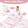 Personalized Toddler Nap Mat for Girls Custom Name Pink Bow Sleeping Bag with Pillow & Blanket Soft & Portable for Daycare, Preschool & Kindergarten view 2