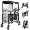 Touheart Wagon Stroller for 2 Kids - Double Seater Push Stroller with Canopy | Collapsible Foldable Wagon for Kids Toddlers & Infants with Removable Seat Pads view 1