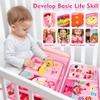 Teensymic Montessori Busy Board for Toddlers Ages 3+ Portable Travel Quiet Book for Fine Motor Skills, Practical Life & Cognitive Learning, for Boys & Girls view 2