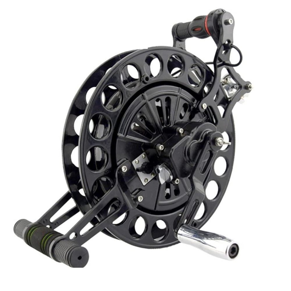 4-Speed Gear Wheel, Disc Brake Anti-Reverse Wheel, Help Fly Large Kite Power Strap Wheel, Suitable for Medium and Large Kite Flying Accessories(Black)