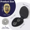 EMORBALS Fake Security Badge Pin with Leather Holder&Alloy Necklace, Detective Costume Accessories for Halloween, House, Role-Playing(Gold) view 2